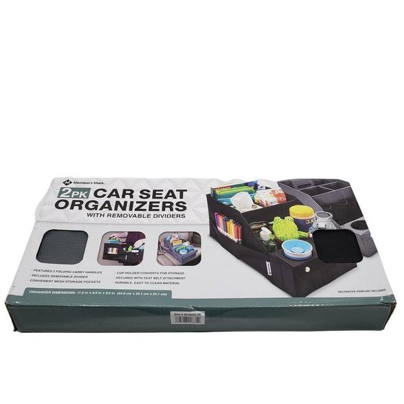 Member's Mark Car Seat Organizers w Removable Dividers & Cup Holders 2-PK NEW - Picture 3 of 10